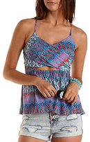 Thumbnail for your product : Charlotte Russe Strappy Crossover Cut-Out Tank Top