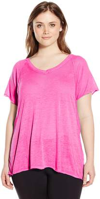 Calvin Klein Performance Women's Plus-Size Roll Sleeve Icy Wash Tee