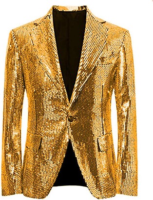 gold sequin suit jacket