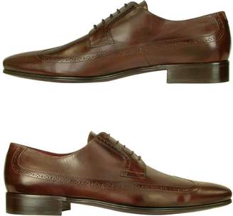 Fratelli Borgioli Handmade Brown Italian Leather Wingtip Dress Shoes