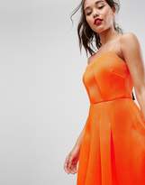 Thumbnail for your product : ASOS Design Neon Bonded Mesh Fan Front Mini Dress-Orange