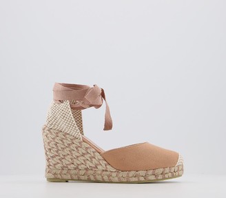 wide fit nude wedges