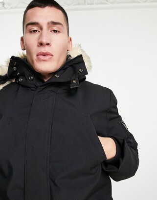 Schott Nelson 20 insulated detatchable faux fur hood parka in black -  ShopStyle Jackets