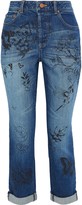 Thumbnail for your product : Alice + Olivia Cropped Printed High-rise Slim-leg Jeans