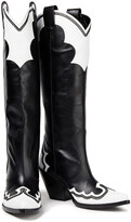 Thumbnail for your product : Redemption Bead-embellished Two-tone Leather Knee Boots