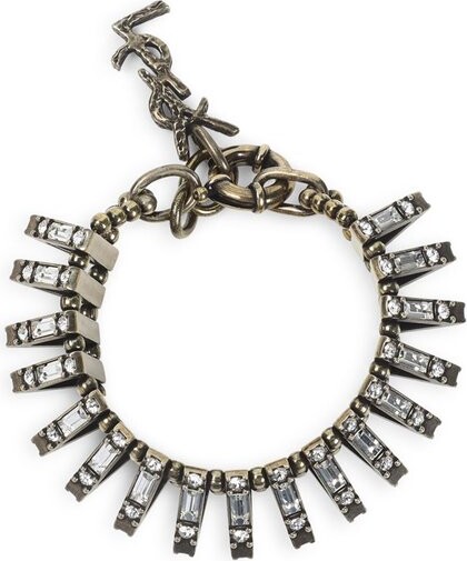 Saint Laurent Logo Plaque Pyramid Bracelet