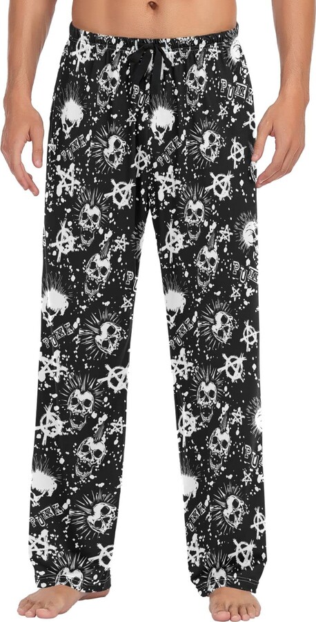 ZZXXB Rock Skull Pajama Pants for Men Comfort Sleep Lounge Bottoms  Straight-fit with Pockets Large - ShopStyle