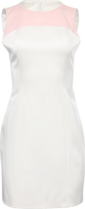 Wild Flower Flared Satin Mini Dress - Pearl White
