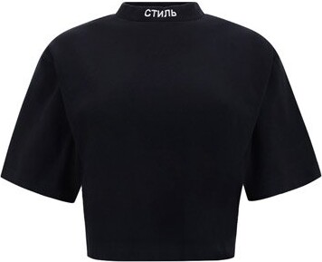 Heron Preston Logo Embroidered Cropped T-Shirt