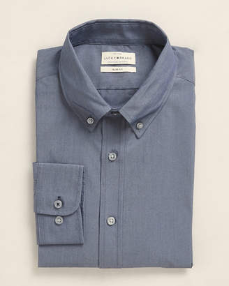 Lucky Brand Button-Down Slim Fit Chambray Dress Shirt