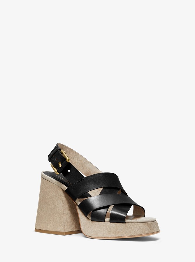 Michael Kors Collection Estella Calf Leather Platform Sandal - ShopStyle