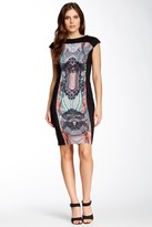 Thumbnail for your product : Maggy London Solid & Prada Print Sheath Dress