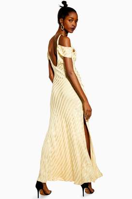 Topshop Womens Diamante Maxi Slip Dress - Yellow