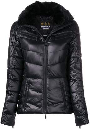 Barbour furry neck padded jacket