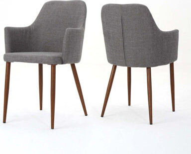 Winston Porter Mid Century Modern Kairan Upholstered Dining Chairs Armchairs Set Of 2