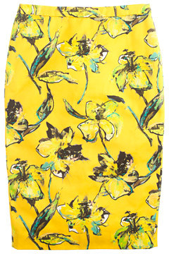 J.Crew Collection lemon tiger lily pencil skirt