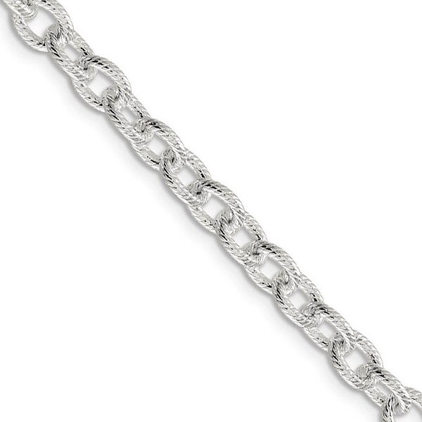 Black Bow Jewelry Co. BlackBowJewelry6.25mm,SterlingSilverFancySolidRoloChainBracelet,8Inch