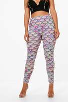 Thumbnail for your product : boohoo Plus Leona Mermaid Print Halloween Legging