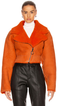 Off-White Shearling Jacket in Orange | FWRD