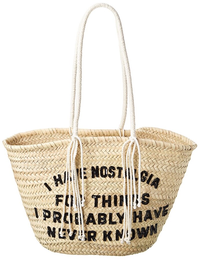 Celine Triomphe Large Raffia Basket Tote - ShopStyle Beach & Straw Bags