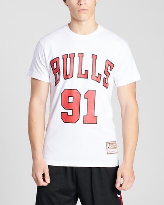 Mitchell & Ness Men's White Printed T-Shirts - NBA Legends - Chicago Bulls Dennis Rodman Tee - Size L at The Iconic