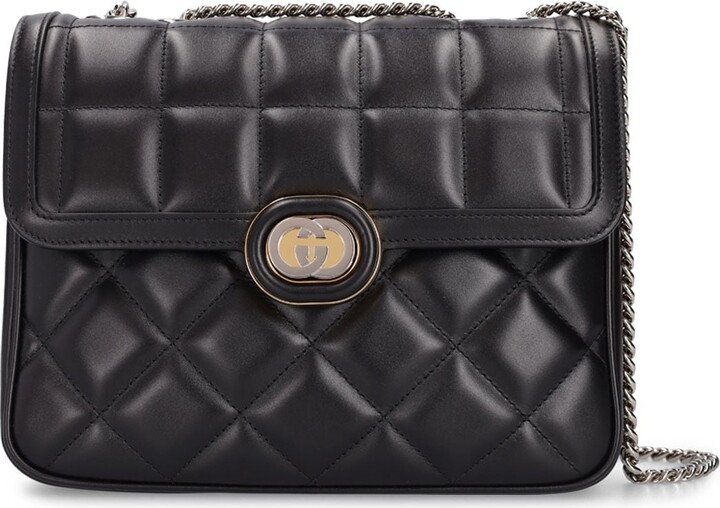 Gucci Deco small shoulder bag in black leather