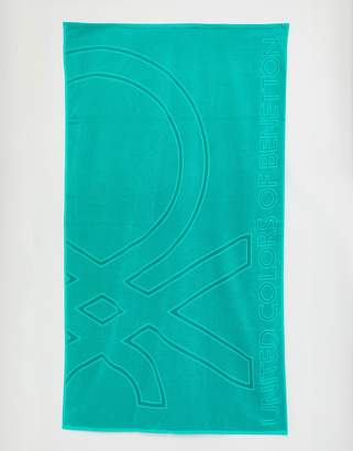 Benetton Logo Beach Towel In Green