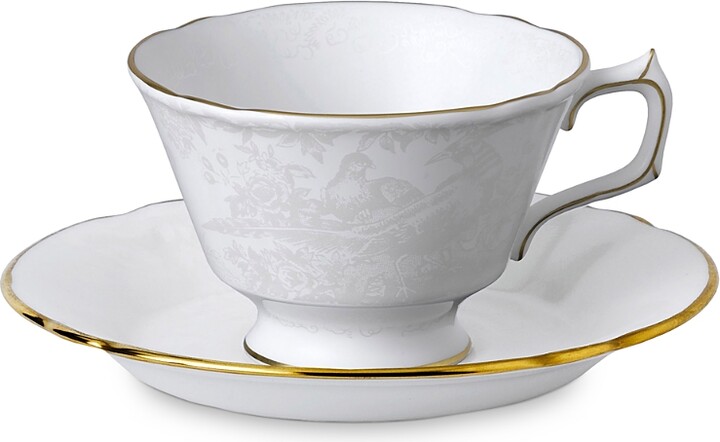 Royal Crown Derby Aves Pearl Tea Cup Saucer