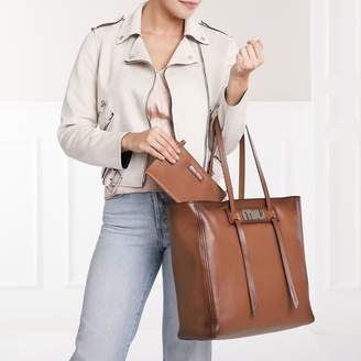 Miu Miu Grace Lux Soft Leather Shopping Bag Cognac