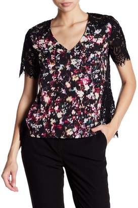 French Connection Midnight Blooms V-Neck Blouse