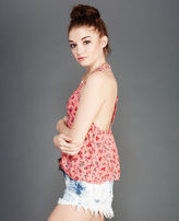 Thumbnail for your product : Wet Seal Ditsy Floral Caged-Back Tank