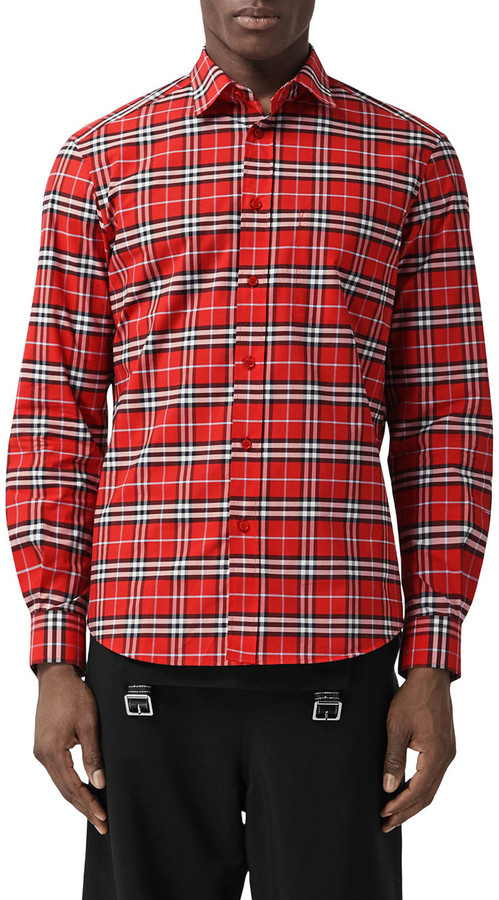 burberry men's plaid shirt
