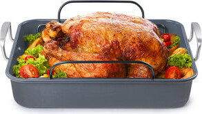 Black & Decker BDK Series BLACK+DECKER Large Turkey Roasting Pan with Rack, 0.8mm Carbon Steel Baking Pan