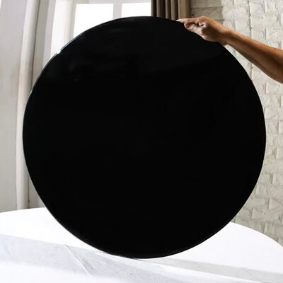 Latitude Run Tempered Round Glass Table Top, Appropriate For Different Uses, Edge Design To Avoid Accidents Elegant And Functional, Dull - Edged Granules When Brok