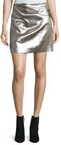 Thumbnail for your product : Halston Faux-Wrap Draped Metallic Miniskirt