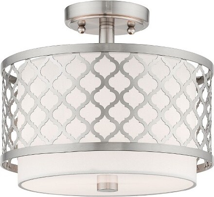 Livex Lighting LivexLightingArabesque2-LightSemi-FlushMountinBrushedNickel