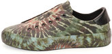 Thumbnail for your product : Valentino Tie-Dye Leather Laceless Sneaker, Olive