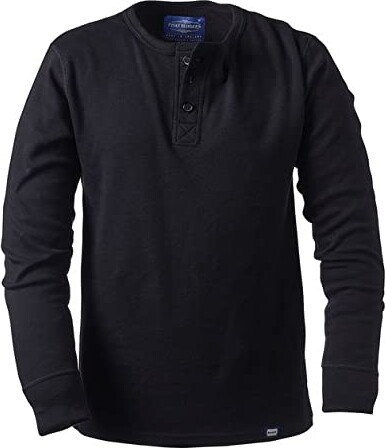 MODOQO Mens T-Shirt Casual Long Sleeve Button V-Neck Henley Slim Shirt Tops 