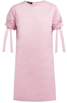 Rochas Tie Cuff Satin Mini Dress - Womens - Pink