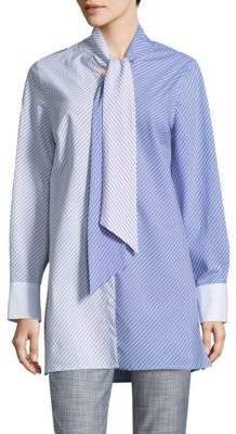 Vince Camuto Striped Tie-Accented Tunic