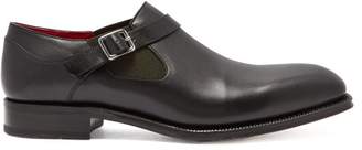 Alexander McQueen Monk Strap Leather Derby Shoes - Mens - Black