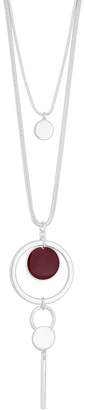 J by Jasper Conran - Silver And Red Disc Pendant Necklace