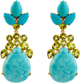 Thumbnail for your product : Bounkit Turquoise & Peridot Drop Earrings