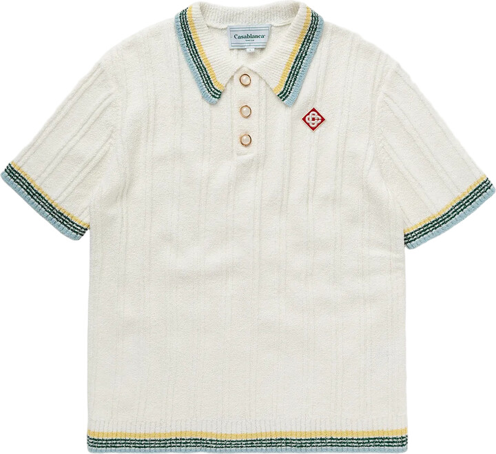 Casablanca Ribbed Knit Polo Shirt