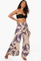 Thumbnail for your product : boohoo Faye Hawaiin Wrap Frill Beach Trouser