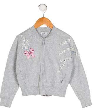 MonnaLisa Girls' Appliqué-Accented Knit Jacket