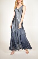 Thumbnail for your product : Komarov Charmeuse & Chiffon Maxi Dress with Shawl