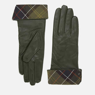 Barbour Women's Lady Jane Leather Gloves Green