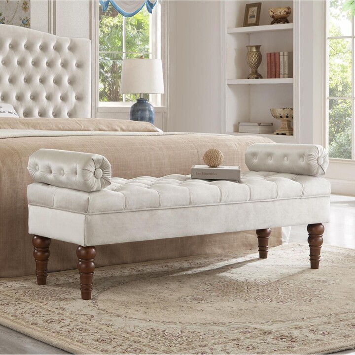 Streamdale Furniture Streamdale Velvet Upholstered Bench for Bedroom and Entryway