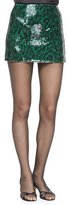 Thumbnail for your product : Marc Jacobs Sequined Leopard Miniskirt W/ Piping